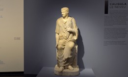 A statue of the Roman Emperor Caligula, on display during an exhibition about the Emperor Claude in November 2018 at the Beaux-Arts Museum in Lyon, France.