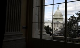 The U.S. Capitol Building is seen from a window in the Cannon Office Building on Jan. 29, 2024. Lawmakers are making progress on funding bills for fiscal 2024. 