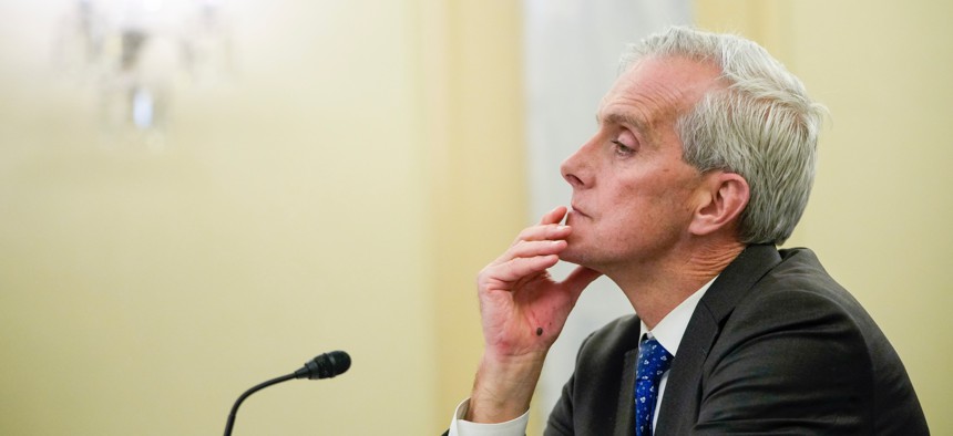 Veterans Affairs Secretary Denis McDonough took the blame Wednesday for VA's slow response to harassment allegations within its Office of Resolution Management, Diversity and Inclusion.