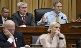 House Judiciary Committee Chairman Jim Jordan, R-Ohio, top right, questions a witness during a  hearing on March 12, 2024.