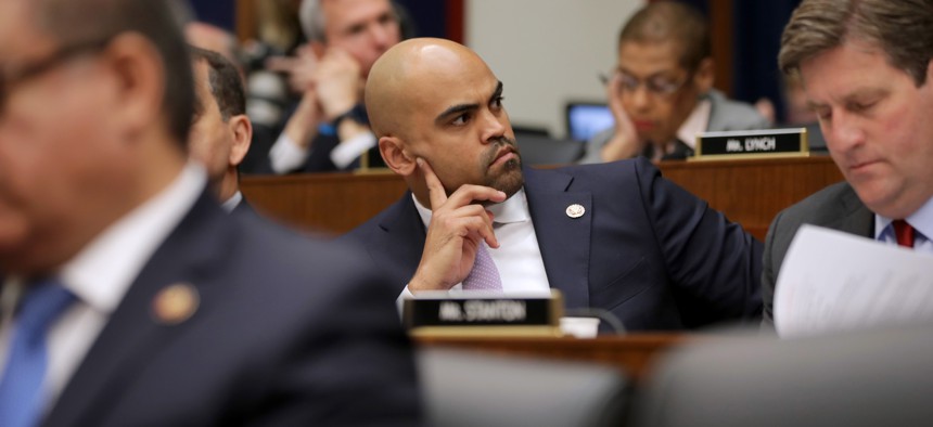 Rep. Colin Allred, D-Texas, center, co-sponsored legislation with Rep. Byron Donalds, R-Fla. to require the VA to do more to make veterans aware of educational and career training benefits available to them.