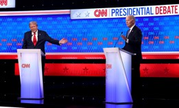 In their first debate of 2024, President Biden and former President Trump sparred on policy areas like veteran care, regulations and immigration.