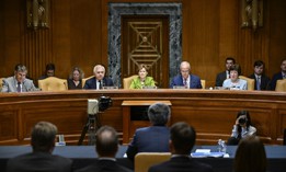 Members of the Senate Appropriations Committee during a hearing on June 4.