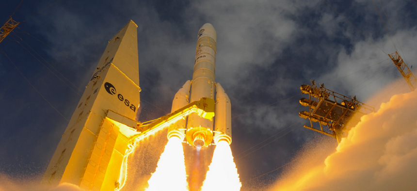 ESA’s (European Space Agency) Ariane 6 rocket launches from Europe’s Spacesport, the Guiana Space Center in Kourou, French Guiana on Tuesday, July 9, 2024. 