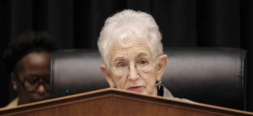 Rep. Virginia Foxx, R-N.C., speaks at a hearing on Capitol Hill on May 23. Foxx co-signed a letter accusing the EEOC of mismanagement over a possible one-day furlough.