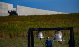 The bells ring the names of the victims at the 20th Anniversary remembrance of the Sept. 11 terrorist attacks at the Flight 93 National Memorial on Sept. 11, 2021 in Shanksville, Pennsylvania. 