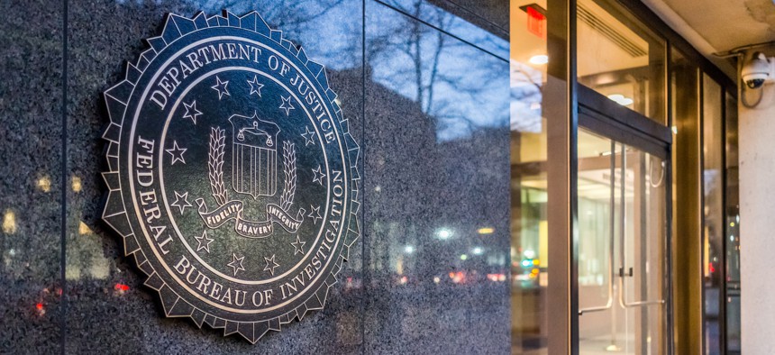 The FBI seal on bureau headquarters in Washington, D.C. The bureau confirmed it had raided the offices of government technology provider Carahsoft on Sept. 24, 2024.