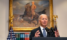 President Joe Biden delivers remarks on the ongoing response to the aftermath of Hurricane Helene in the Roosevelt Room of the White House on Sept. 30.