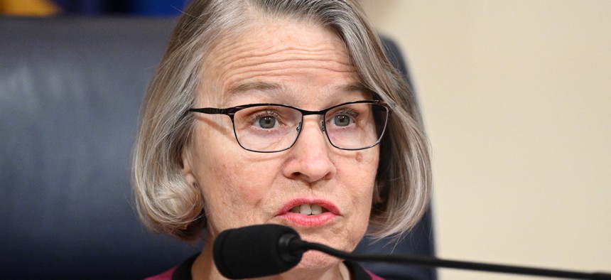 Rep. Mariannette Miller-Meeks, R-Iowa, speaks during a hearing on Capitol Hill in Washington, D.C., on Feb. 15, 2024. Meeks introduced the legislation after a correctional officer at a federal prison near her district died by suicide. 