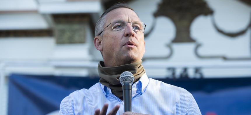 Former Rep. Doug Collins, R-Ga., during a campaign event in Buford, Ga., on Nov. 2, 2020. He did not serve on the House Veterans Affairs Committee while in office. 