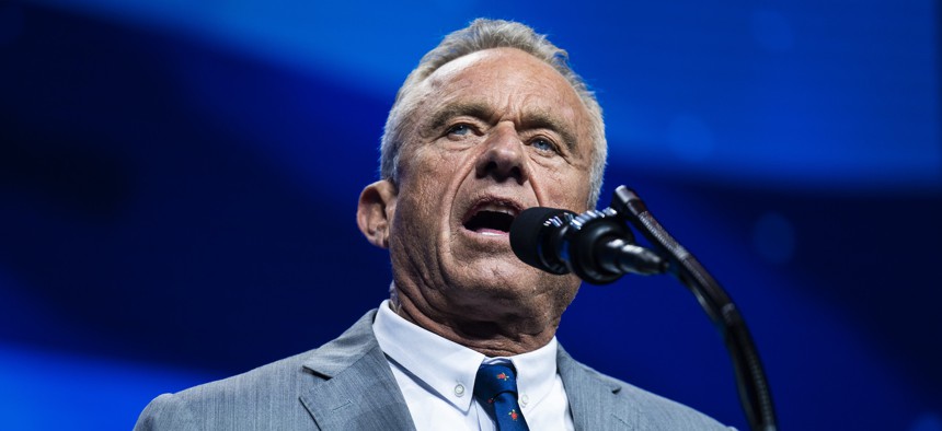 Robert F. Kennedy Jr. speaks at a rally in Duluth, Ga., on Oct. 23, 2024. President-elect Donald Trump has nominated him to serve as Health and Human Services secretary. 