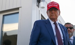 President-elect Donald Trump attends a viewing of the launch of the test flight of the SpaceX Starship rocket on Nov. 19, 2024 in Brownsville, Texas. Trump's transition team has yet to sign an agreement providing central government office space or access to IT services such as official .gov email addresses. 