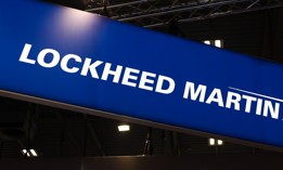 Lockheed Martin's logo at a September defense industry exhibition in Kielce, Poland.