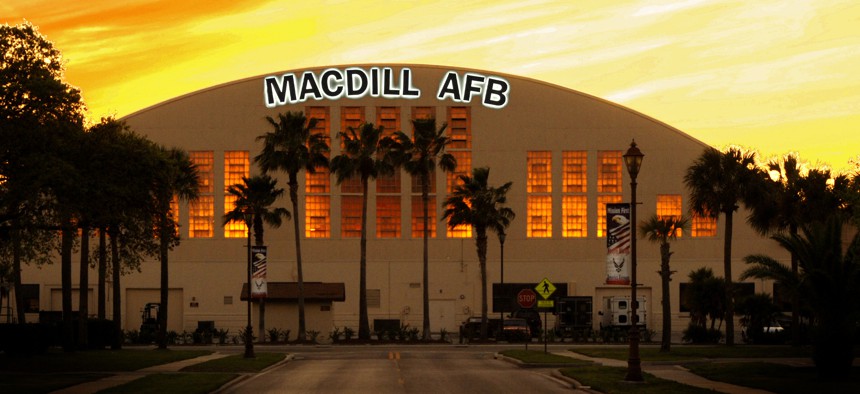 The exterior of MacDill Air Force Base, home to Central Command's headquarters.