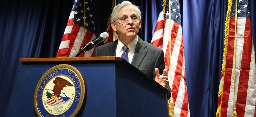 Attorney General Merrick Garland addresses members of the U.S. Attorney's Office for the Southern District of New York on Nov. 18, 2024, in New York City. 