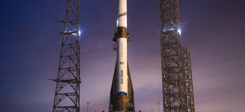 New Glenn on the launch pad at Launch Complex 36.