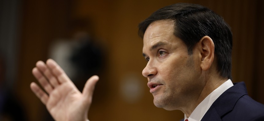 President Donald Trump’s nominee for Secretary of State, former Sen. Marco Rubio, R-Fla., testifies during his Senate Foreign Relations confirmation hearing on Jan. 15, 2025, in Washington, D.C. Rubio was the first of Trump's nominees to be confirmed. 