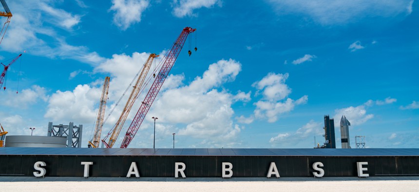 Boca Chica , Texas , USA - June 8th 2021: Starbase space launch facility in South Texas