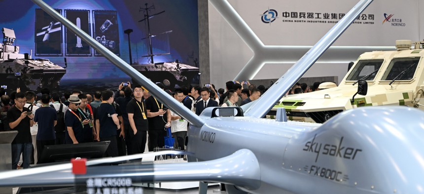 Chinese defense manufacturer Norinco shows off new systems at the Zhuhai Airshow in November 2024 in Zhuhai, China.