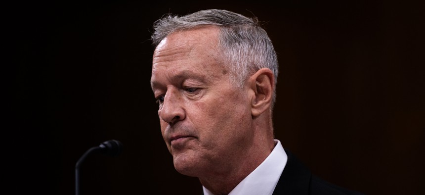 Former Social Security Commissioner Martin O'Malley testifies before a Senate committee at the U.S. Capitol on Sept. 11, 2024. The Office of Special Counsel said that O'Malley violated the Hatch Act when he said in an October 2024 interview that Donald Trump's proposals would "quickly deplete Social Security."