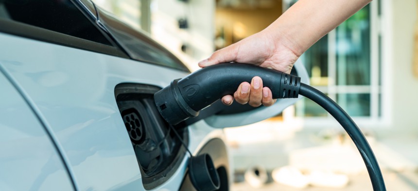 GAO officials said the Transportation Department must either appropriate grant funding for electric vehicle infrastructure or request a deferral or a recission from Congress.
