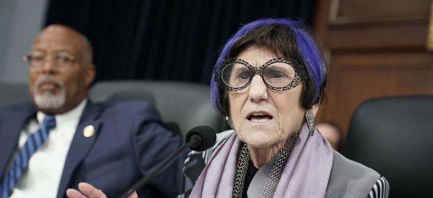 House Appropriations Committee ranking member Rosa DeLauro, D-Conn., shown here at a hearing earlier this month, and Senate Appropriations Committee ranking member Patty Murray, D-Wash., released a two-page letter Wednesday demanding the White House budget office share that information this week.