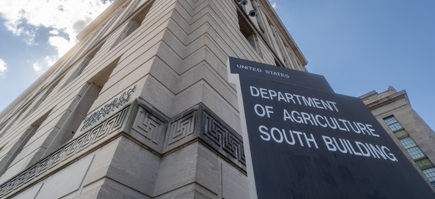 The Agriculture Department's South Building on Oct. 7, 2024, in Washington, D.C. Some Army personnel participating in the upcoming military parade will stay in the building.