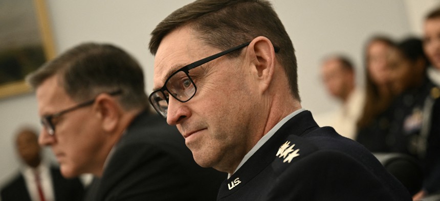 Gen. Chance Saltzman, U.S. chief of space operations, testifies to House lawmakers at the Capitol in Washington, D.C, on May 6, 2025.