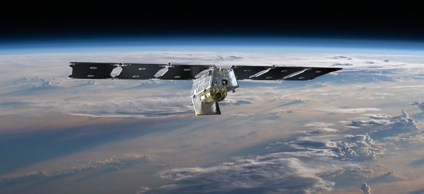 A digital rendering of Muon Space's Halo satellite.