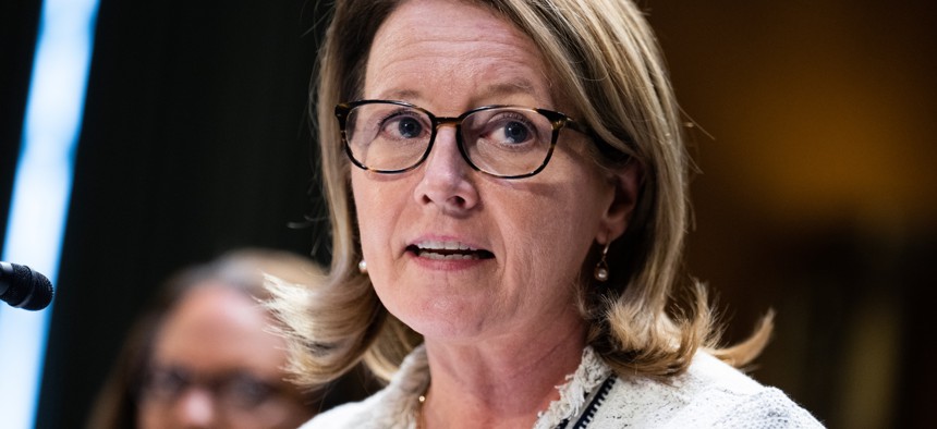 Former FEMA Administrator Deanne Criswell, seen here at a Nov. 20, 2024, Senate Appropriations Committee hearing, said during a House panel Thursday that the agency's natural disaster response will likely be disrupted due to ongoing cuts.