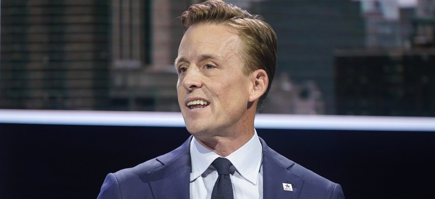 Sean Cairncross, then-CEO of the Millenium Challenge Corporation, speaks onstage during the 2019 Concordia Annual Summit on Sept. 24, 2019 in New York City. The Senate Homeland Security Committee voted June 30 to advance Cairncross's nomination to serve as the national cyber director.