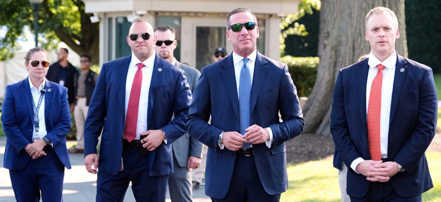 U.S. Secret Service Director Sean Curran, second from right, looks on during a Fourth of July celebration at the White House. He said that the agency has taken "many steps to ensure" that events like the near assassination of President Donald Trump don't happen again.