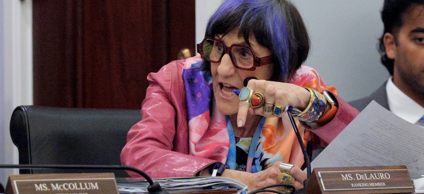 House Appropriations Committee ranking member Rep. Rosa DeLauro, D-Conn., at a hearing in the Capitol on June 10, 2025. She said that passing the rescissions bill was "shameful."