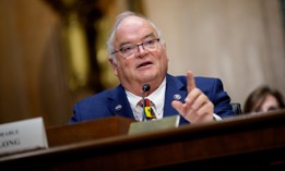 Billy Long speaks during his Senate Finance Committee nomination hearing on May 20, 2025.