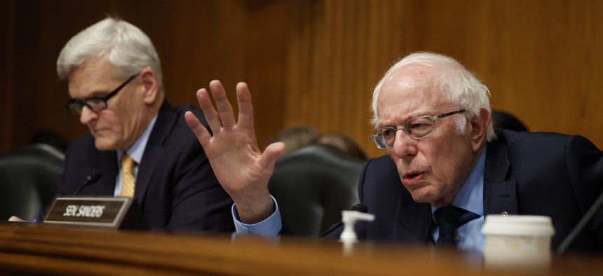 Sens. Bernie Sanders, I-Vt., and Bill Cassidy, R-La., during a hearing on Capitol Hill on March 14, 2024. Sanders is pushing for a bipartisan investigation into the firing of the Centers for Disease Control and Prevention director, while Cassidy said he wants congressional oversight, although he didn't offer specifics.