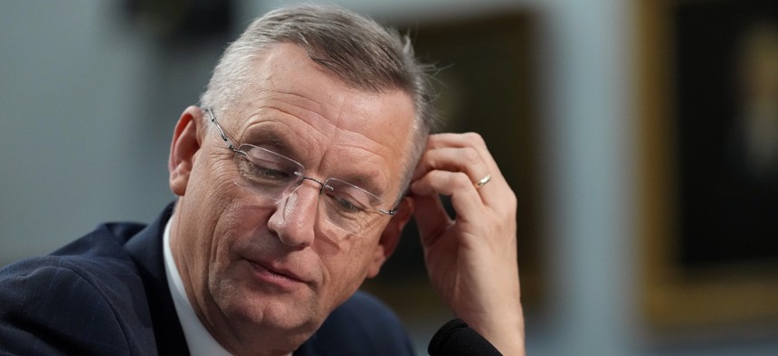 Veterans Affairs Secretary Doug Collins testifies before a House Appropriations Subcommittee on May 15, 2025. Preliminary speculation is that Collins’ plan would only impact jobs that are currently or soon-to-be vacant.