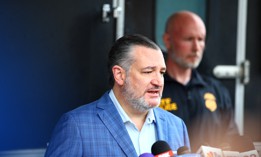 Sen. Ted Cruz, R-Texas, speaks during a press conference following a shooting at an Immigration and Customs Enforcement detention facility in Dallas on Sept. 24, 2025. 