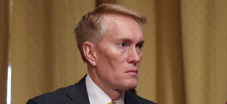 Sen. James Lankford, R-Okla., wants to know the status of OPM's health insurance trust funds in the absence of federal employees' premiums caused by the shutdown.