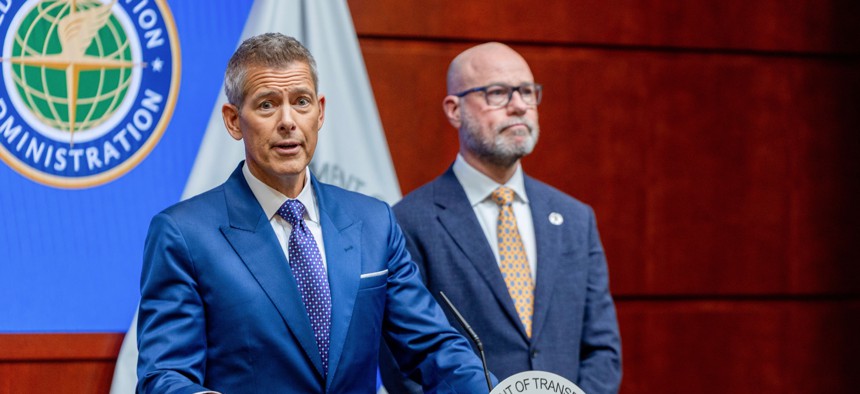 Transportation Secretary Sean P. Duffy and FAA Administrator Bryan Bedford spoke, on Nov. 5, 2025, of the need to cut thousands of flights due to lack of FAA staffing at airports because of the ongoing government shutdown.