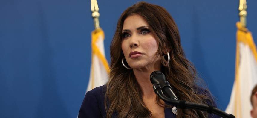 Homeland Security Secretary Kristi Noem has been sued by members of Congress over denied visits at ICE facilities to conduct oversight. 