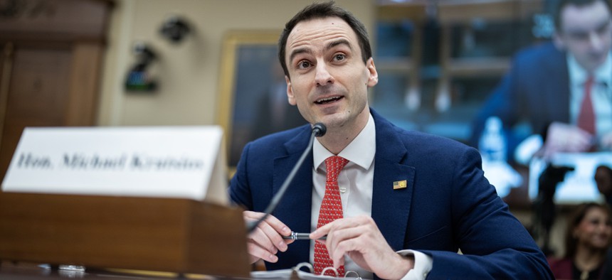 Michael Kratsios, director of the White House Office of Science and Technology Policy, testifies during the House Science, Space and Technology Subcommittee on Research and Technology hearing titled "Assessing America's AI Action Plan," in Rayburn building on Wednesday, January 14, 2026. 