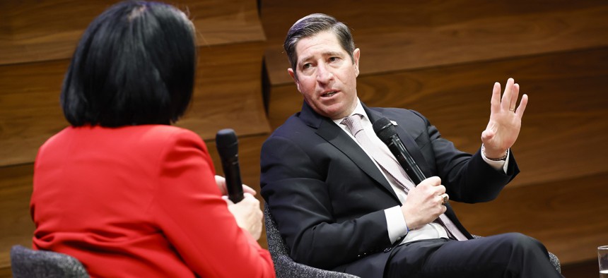 OPM Director Scott Kupor speaks onstage at the U.S. Tech Force Conversation at the Johns Hopkins University Bloomberg Center Theatre on January 14, 2026 in Washington, DC. 