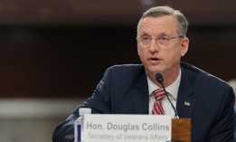 Veterans Affairs Secretary Doug Collins speaks during a hearing with the Senate Committee on Veterans' Affairs on Capitol Hill on Jan. 28, 2026 in Washington, D.C. 