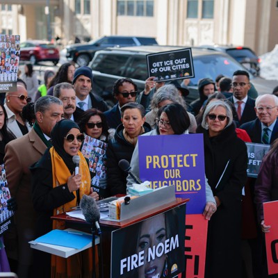 House Democrats call for Kristi Noem’s firing in rally outside ICE headquarters