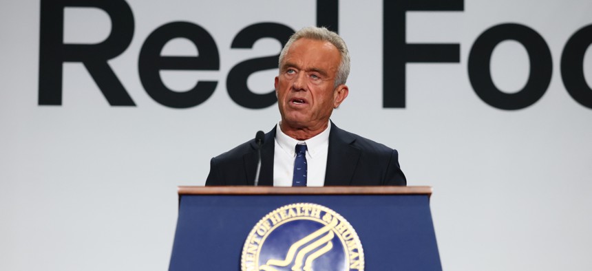 Health and Human Services Secretary Robert F. Kennedy Jr. speaks during an event to "Celebrate the Implementation of the Dietary Guidelines for Americans" at the Health and Human Services headquarters on Feb. 11, 2026. 