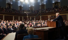 President Donald Trump speaks during an address to a joint session of Congress at the U.S. Capitol on March 4, 2025. 