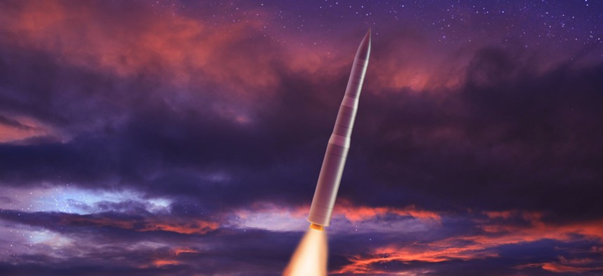 Artist's conception of the Sentinel ICBM, now under development by Northrop Grumman.