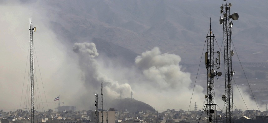 Smoke rises over Tehran after airstrikes on Iran on February 28, 2026.