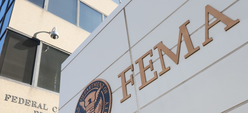 A discrepancy between the written testimony of the current official leading FEMA and the assertions of a DOJ attorney representing the disaster management agency has briefly halted court proceedings. 
