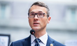 Rep. James Walkinshaw, D-Va., speaks during a news conference with Maryland and Virginia congressional Democrats on Oct. 14, 2025. Walkinshaw recently joined eight other Democrats in calling for more information about customer service delays at OPM.